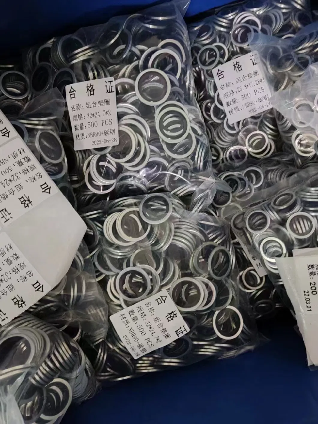 Zelfcentraliserend 304 roestvrij staal Dowty Seal Gasket NBR Rubber Bonded Seal Washer 4