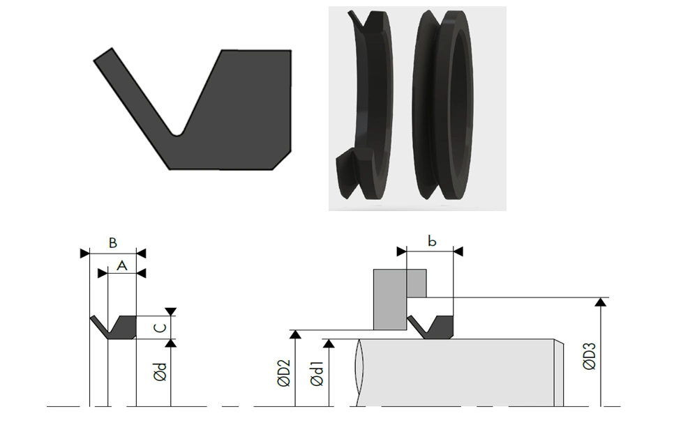 Oliezegel voor de petrochemische, automobiel- en ruimtevaartindustrie 0