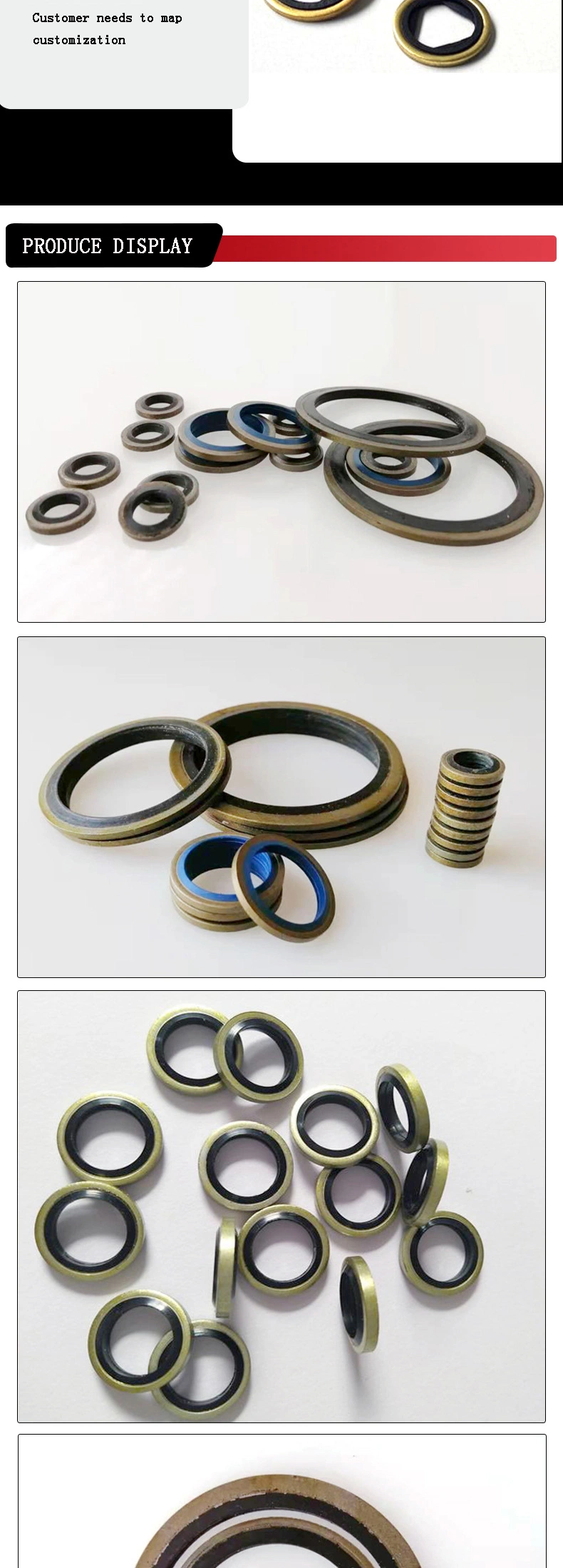 OEM Seal M12 Carbon Steel Nitrile Rubber Gasket Bonded Sealing Washers 2